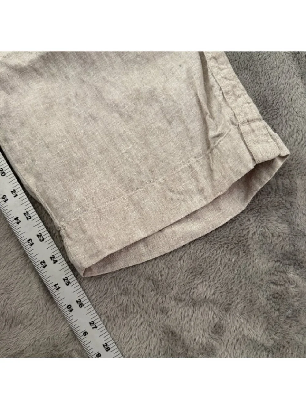 Quince 100% European Linen Wide Leg Pull On Pants LARGE Flax Beige